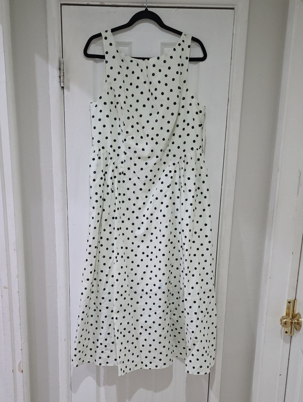 a new day White Polka Dot Sleeveless Midi Dress